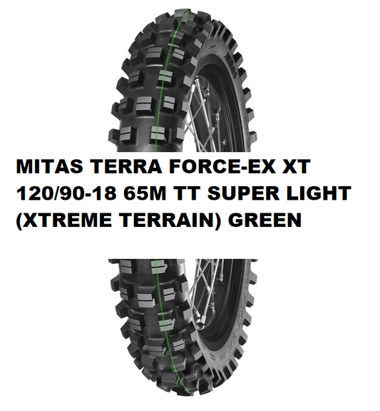 PNEU MITAS TERRA FORCE-EX XT 120/90-18 65M TT SUPER LIGHT (XTREME TERRAIN) GREEN