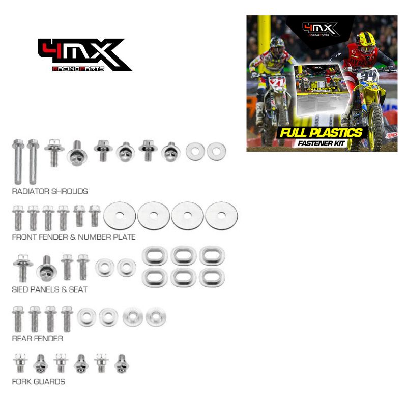 Kit Parafusos p/ Plásticos 4MX Suzuki RMZ250 19-23 RMZ450 18-23 46pcs