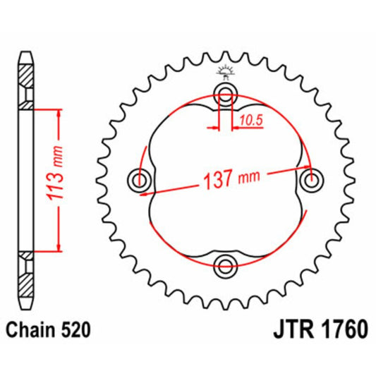 CREMALHEIRA JTR1760 SUZUKI LTZ 400 K9 , LTR 450